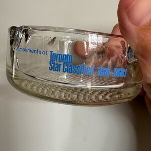 Vintage Thick Glass Toronto Star Classified ash tray or trinket dish